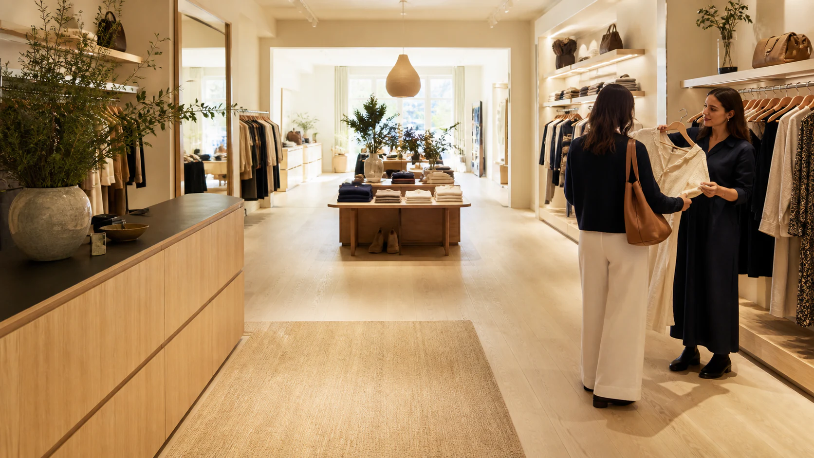 A wide view across an independent retail store